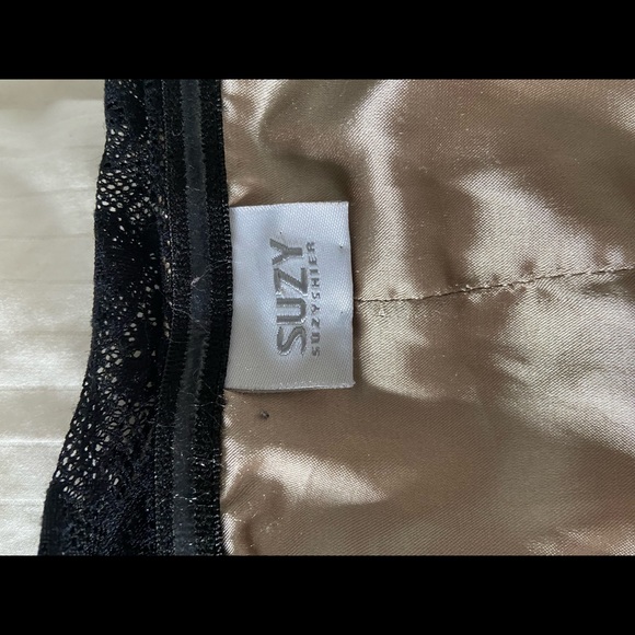 Suzi Shier | Size L Black laced Evening Cocktail Party Prompt Dress - Picture 6 of 15